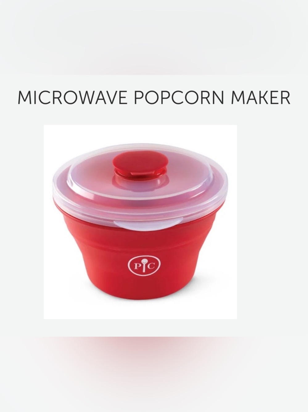 Pampered Chef Red Microwave Popcorn Maker
NEW IN PACKAGING - Picture 3 of 6